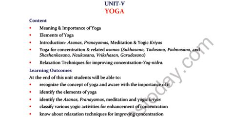 yoga chapter class 11 physical education|CBSE Class 11 Physical Education Yoga Notes .